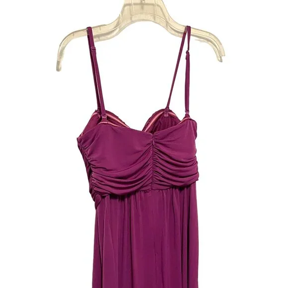 Jessica Simpson Magenta Spaghetti Strap Long Cocktail Dress Size M - Picture 5 of 7